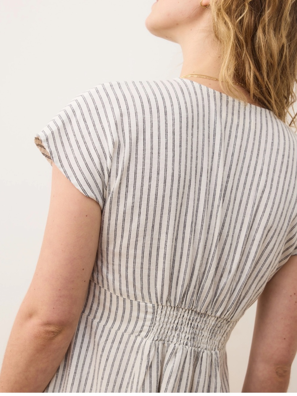 Marine Layer Camila Mini Dress Striped Small Hemp Blend Beachy Summer Preppy - Picture 4 of 16